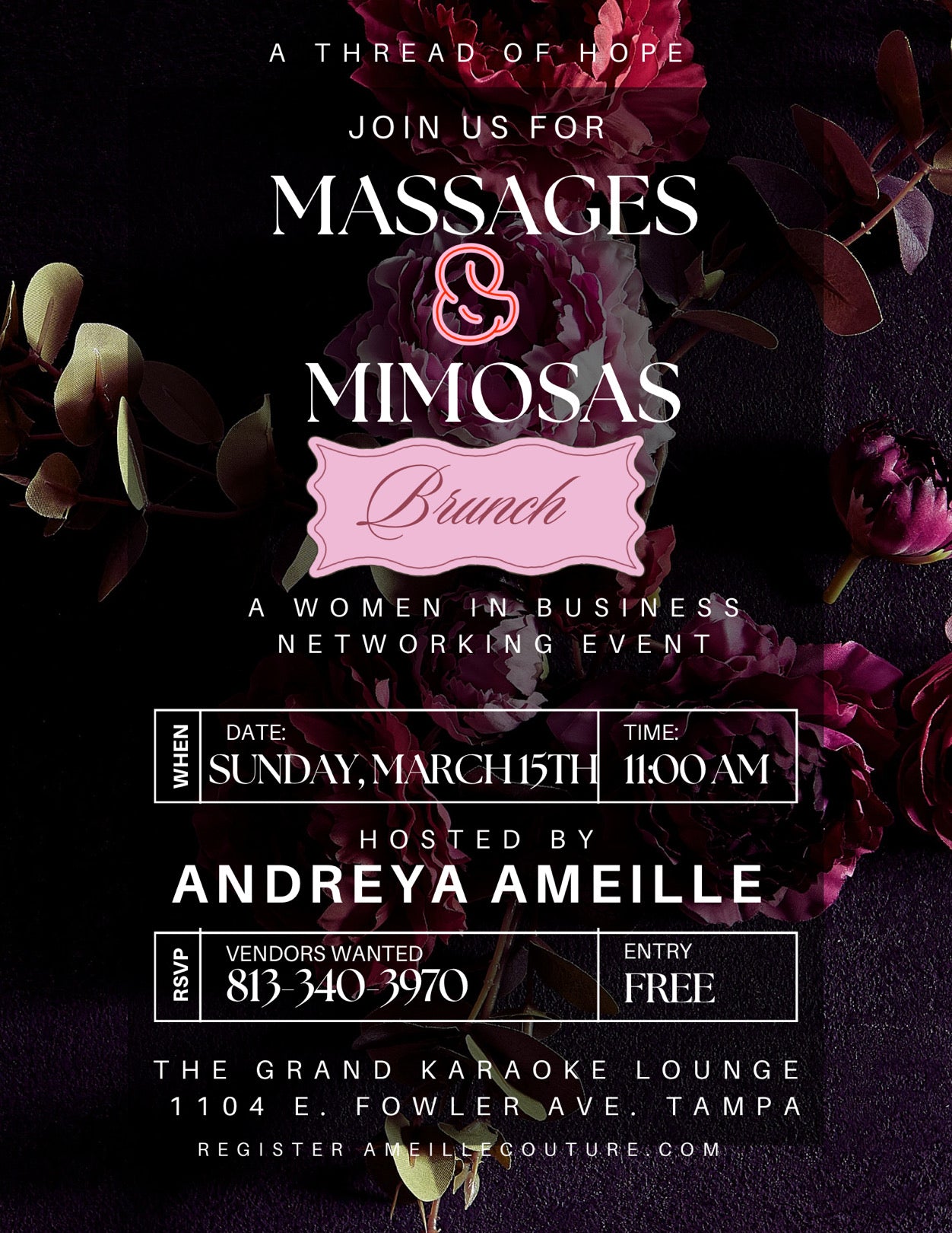 Massages and mimosas March 15