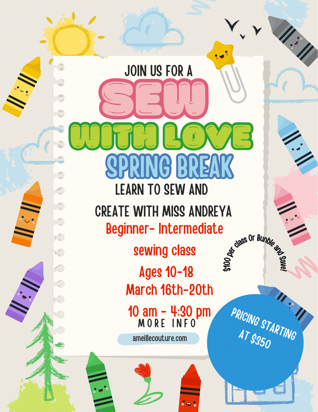Sew With Love: spring break camp