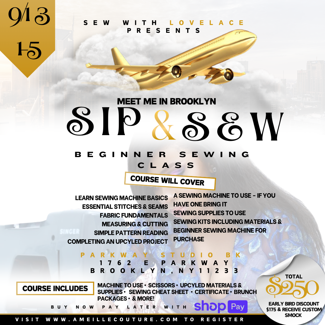 ✨ Meet Me in Brooklyn: Sip & Sew Beginner Sewing Class ✨