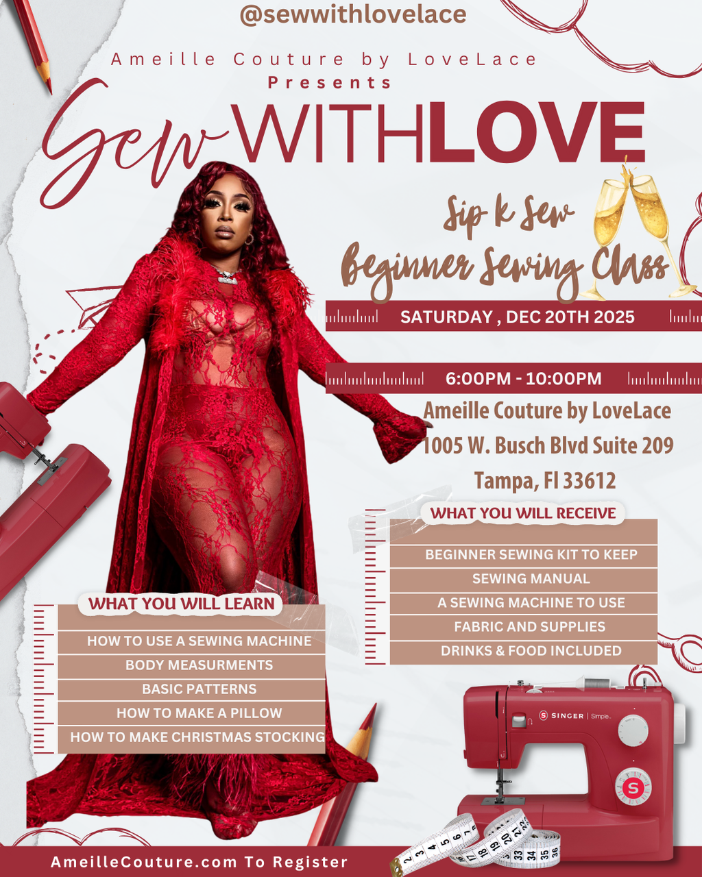 Sew with Love : Sip and Sew LOCATION CHANGE
