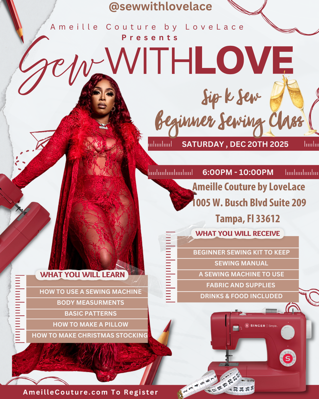 Sew with Love : Sip and Sew LOCATION CHANGE