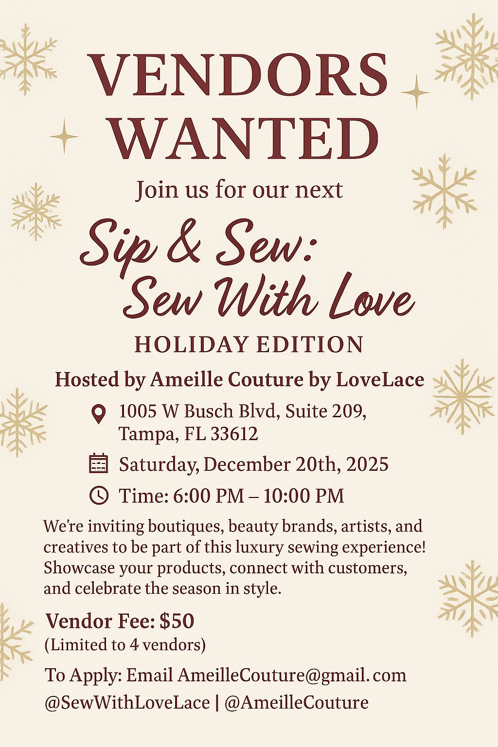 Sew with Love : Sip and Sew LOCATION CHANGE